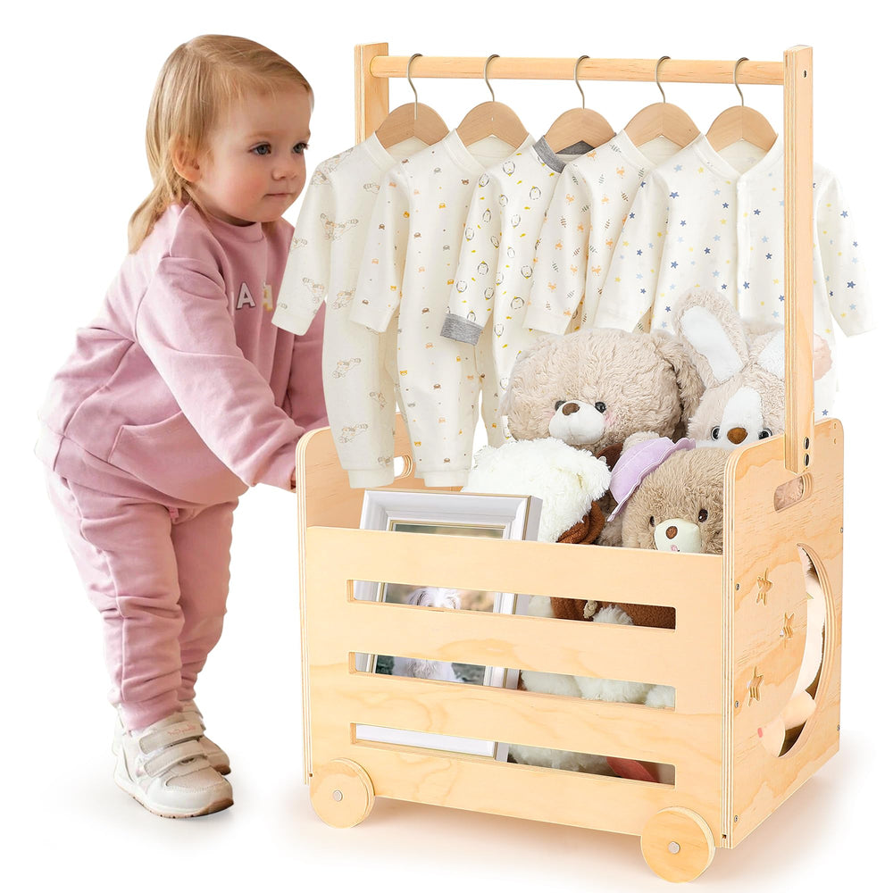 Lifesnug wooden baby shower crate with wheels for easy transport and display