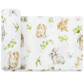 LifeTree baby swaddle blanket with leaf pattern for peaceful sleep and comfort.