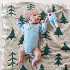 LifeTree Cozy Plush Baby Blanket sized 31x40 inches for cribs and car seats.