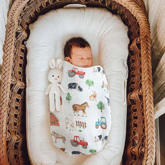 LifeTree swaddle blanket with sheep design for cozy, skin-friendly sleep