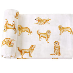 LifeTree muslin swaddle close-up shows breathable bamboo-cotton fabric for baby's comfort.