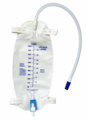 Lifevv Easy-Tap leg bag 32oz with anti-kink tubing for reliable drainage.