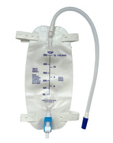 Lifevv Easy-Tap leg bag 500ml front view showing discreet wear.