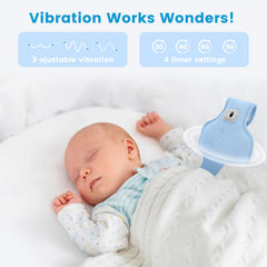 Lightium baby vibrating soother side view showing portable, lightweight design