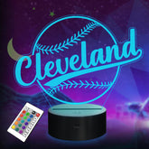 Lightzz baseball night light on bedside with gentle 3D glow for bedtime