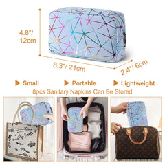 Likesing period bag with open pocket showing organization for pads and accessories