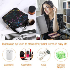 Likesing multi-pocket period bag holds pads, tampons, keys, and lipstick for quick access.