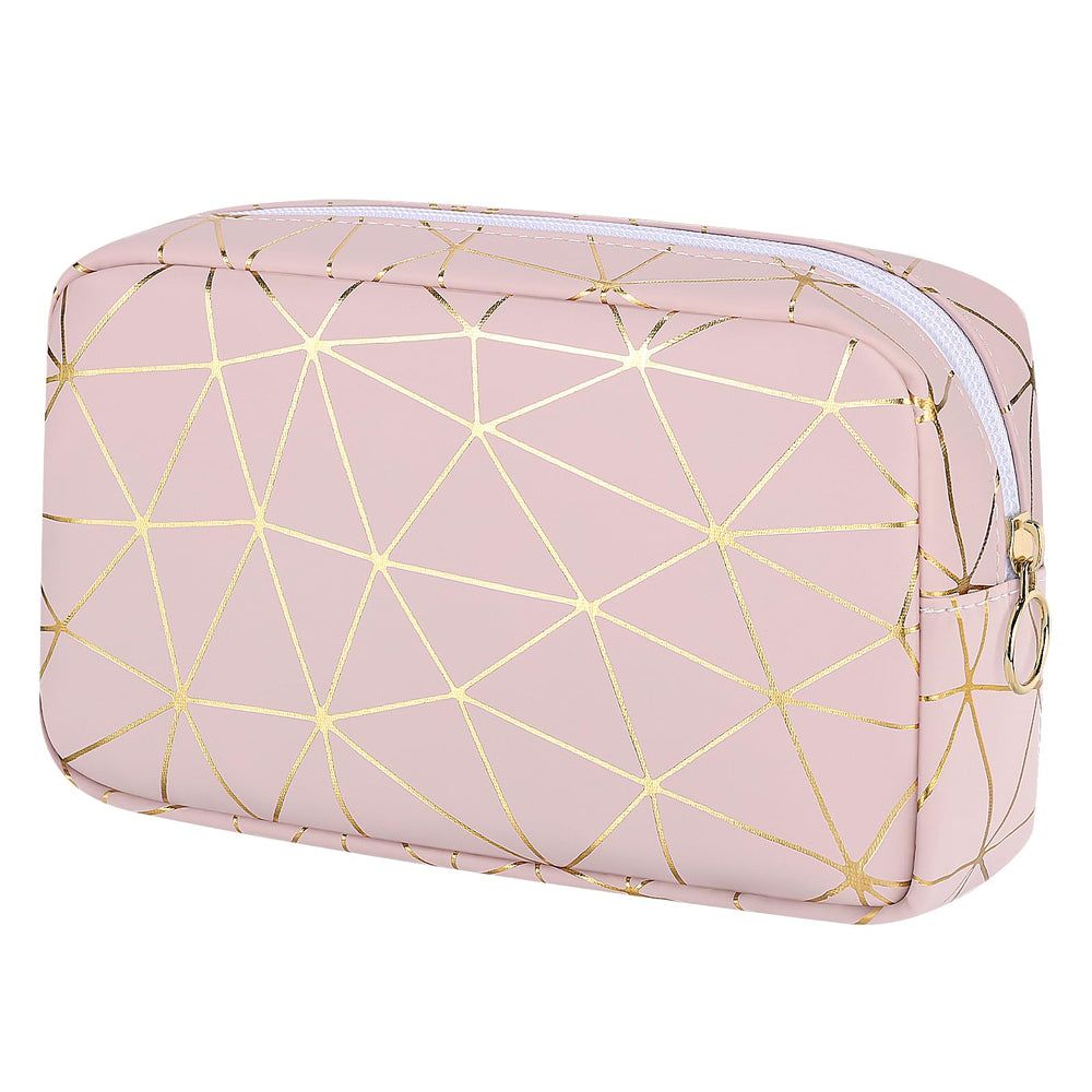 Likesing pink gold period bag front view for discreet napkin storage on the go.