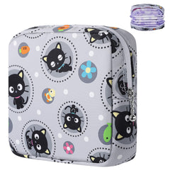 Likesing period bag pouch in gray cat canvas closeup showing durable fabric for daily use