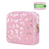 Likesing period bag pouch in pink butterflies, portable storage for napkins and cosmetics.