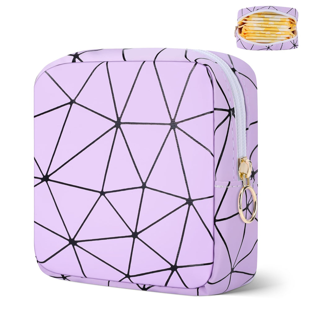 Likesing period bag in purple showing tampon storage for on-the-go organization