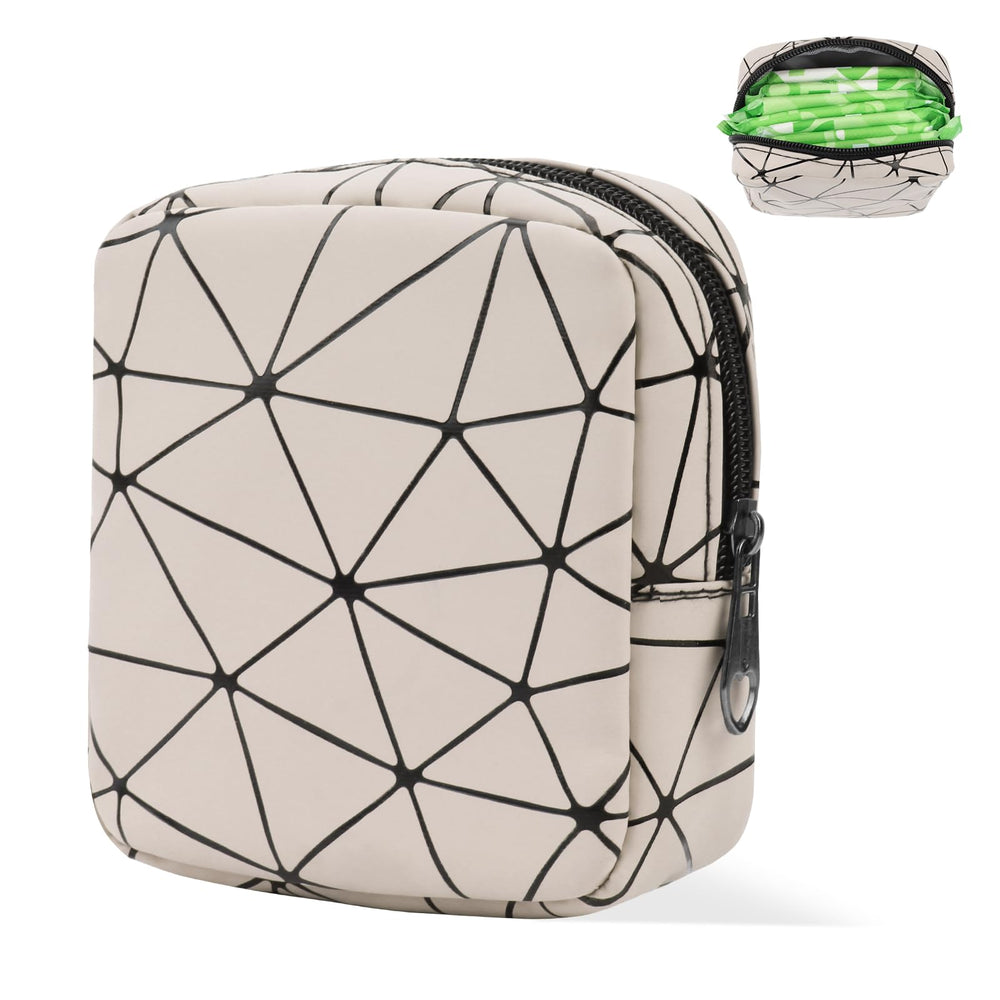 Likesing sanitary napkin storage bag beige front view for on-the-go use