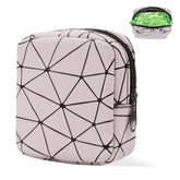 Likesing pink leather sanitary napkin storage bag, discreet travel companion for pads.