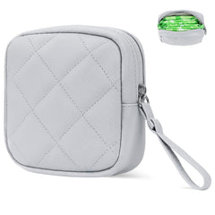 Likesing grey sanitary pad storage bag, open for compact on-the-go organization.