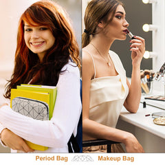Likesing sanitary pouch in leather, waterproof and easy to clean.