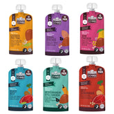 Li'l Hala Foods baby meat pouches variety-6-pack with chicken and beef flavors for on-the-go meals.