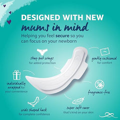Lil-Lets postpartum pad deep-core absorbs quickly for heavy flow.