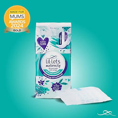 Lil-Lets postpartum pad with wings offers contoured fit for maternity underwear.