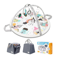 Li'l Pengyu foldable play mat folds into a compact bag for travel