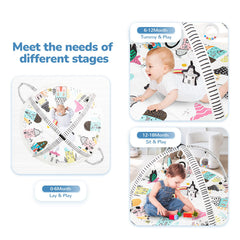Li'l Pengyu zebra themed activity gym enhances tummy time with color and movement