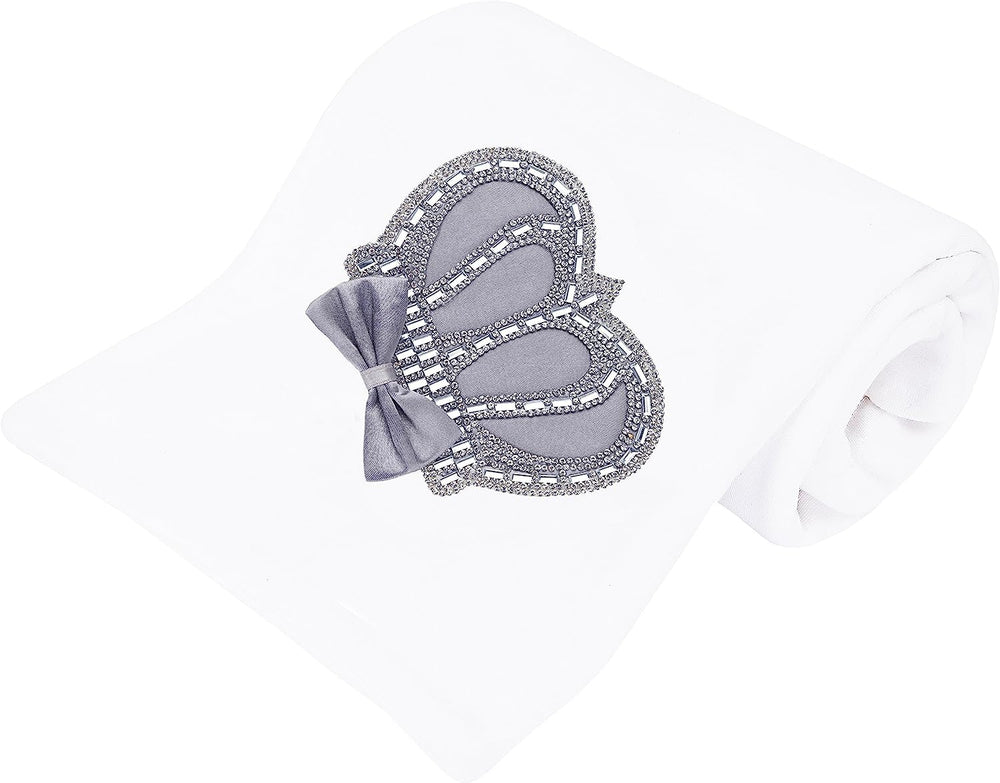 Lilax crown jewels swaddle grey closeup shows soft cotton texture for gentle newborn comfort
