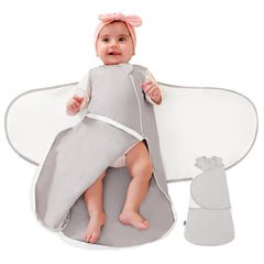 LILBESTIE baby swaddle wrap demonstrates adjustable arms-in option for calm sleep