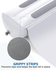 Lilian&Gema soft flocking bed rail closeup shows plush texture and kid-friendly comfort.