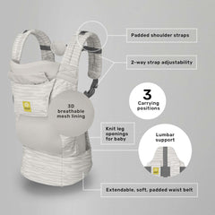 LILLEbaby CarryOn Marble with breathable mesh lining for all-day comfort.