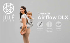 LILLEbaby CarryOn toddler seat with adjustable side panels for hip-friendly fit.