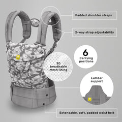 LILLEbaby Complete Airflow lumbar support for balanced weight distribution.