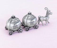 Lillian Rose carriage box one from the fairytale coach set with blue velvet lining enhances keepsake display.