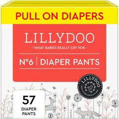 LILLYDOO Pants Size 6 pack front view, ultra-soft and chlorine-free for active toddlers.
