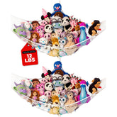Lilly's Love stuffed animal hammock in corner hanging keeps plush toys organized.