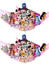 Lilly's Love stuffed animal hammock corner setup stores plush toys neatly