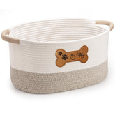 LILO DESIGN CO. dog toy basket with cotton rope handles for organized play.