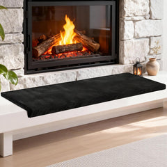 LILXIU fireplace mat 72x14 soft cover cushions play near the hearth.