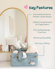 Lily Miles diaper caddy sturdy handles for easy transport