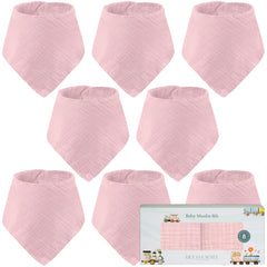 LILY O LAUREL muslin baby bandana bib close-up showing soft texture for delicate skin