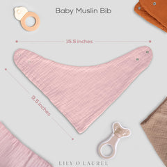 LILY O LAUREL muslin bibs pack of 8 arranged flat
