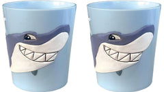 Lily's Home shark tumbler features a 3D grin, easy to grip for kids.