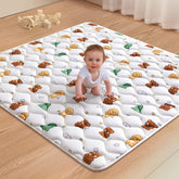 LILYVIBEBEARHAPPY baby play mat 36x36 inches with cushioned surface.