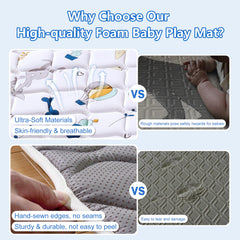 LILYVIBEBEARHAPPY play mat bottom demonstrates non-slip stability during playtime.