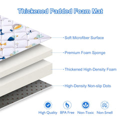 LILYVIBEBEARHAPPY play mat featuring premium foam padding for comfort during play.