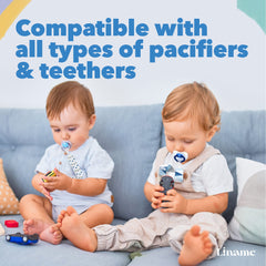 Liname pacifier clip secure clasp resists accidental drops in blue
