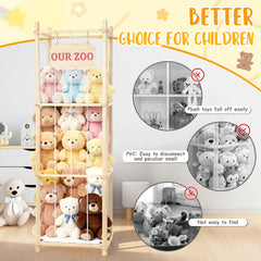 Linidcoud 54-inch large capacity storage fits over 40 plush toys.