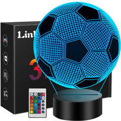 Linkax soccer light 3D illusion lamp enhances bedtime ambience