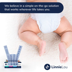 LinnieLou 2.8 L capacity sacks fit different diaper sizes for practical use.