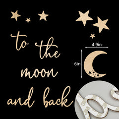Lintran moon and stars wooden elements add depth and whimsy to kids' rooms.