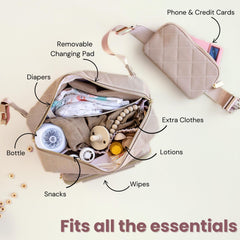 Inside view of Lion & Light Jetsetter with multiple pockets for essentials