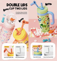 LIONICE 710ml insulated kids bottle keeps beverages cold during trips.